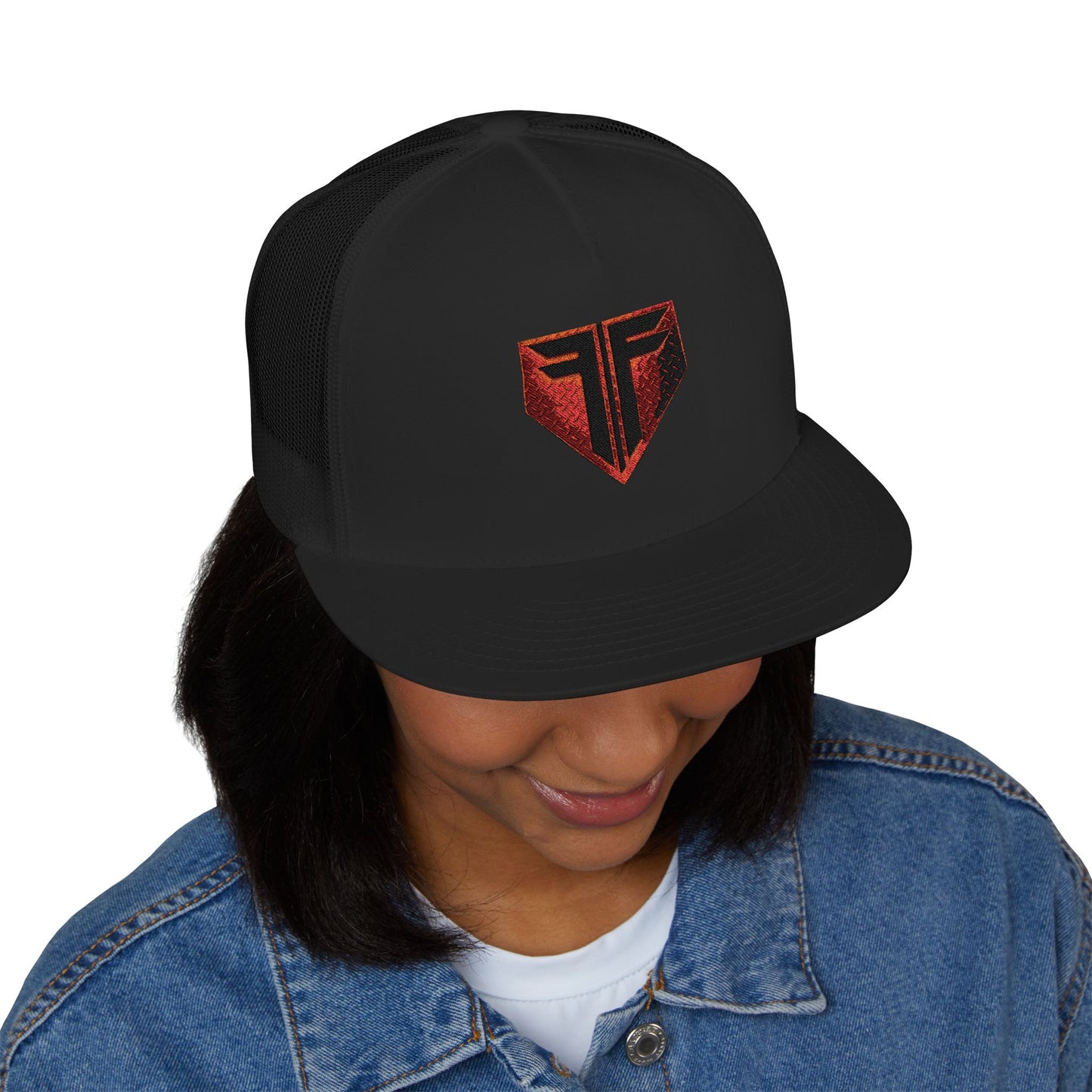 Embroidered Trucker Cap with Bold Design, Cool Casual Hat for Men, Summer Accessory, Gift for Him, Outdoor Adventure Wear