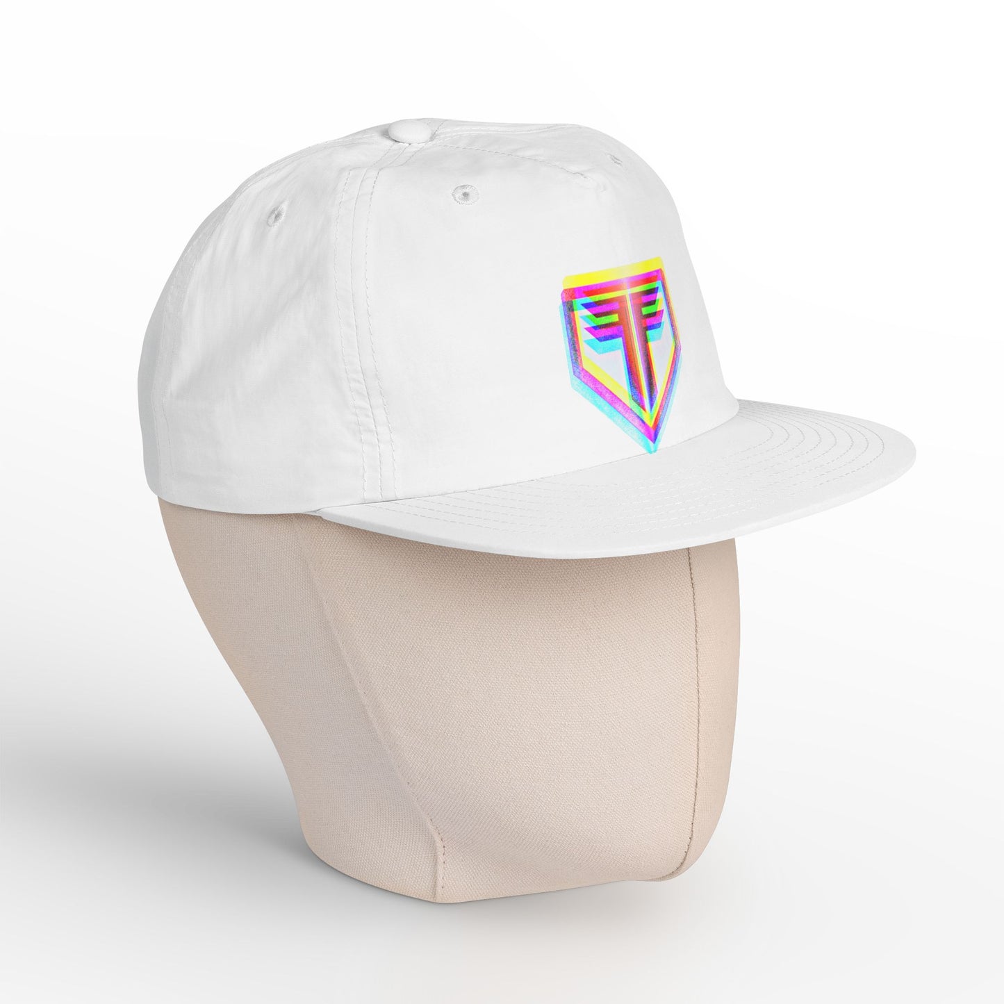 Surf Cap — Retro Neon Shield Logo Hat