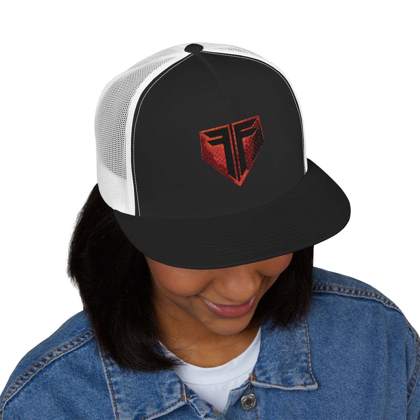 Embroidered Trucker Cap with Bold Design, Cool Casual Hat for Men, Summer Accessory, Gift for Him, Outdoor Adventure Wear