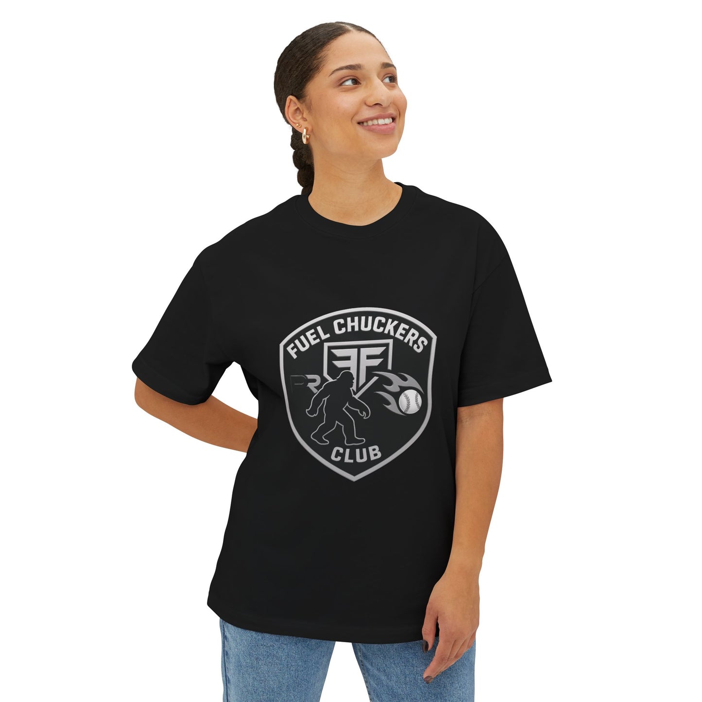 Fuel Chuckers Club Unisex Oversized Tee, Casual Style, Streetwear, Graphic Tee, Gift for Sports Enthusiasts, Everyday Wear
