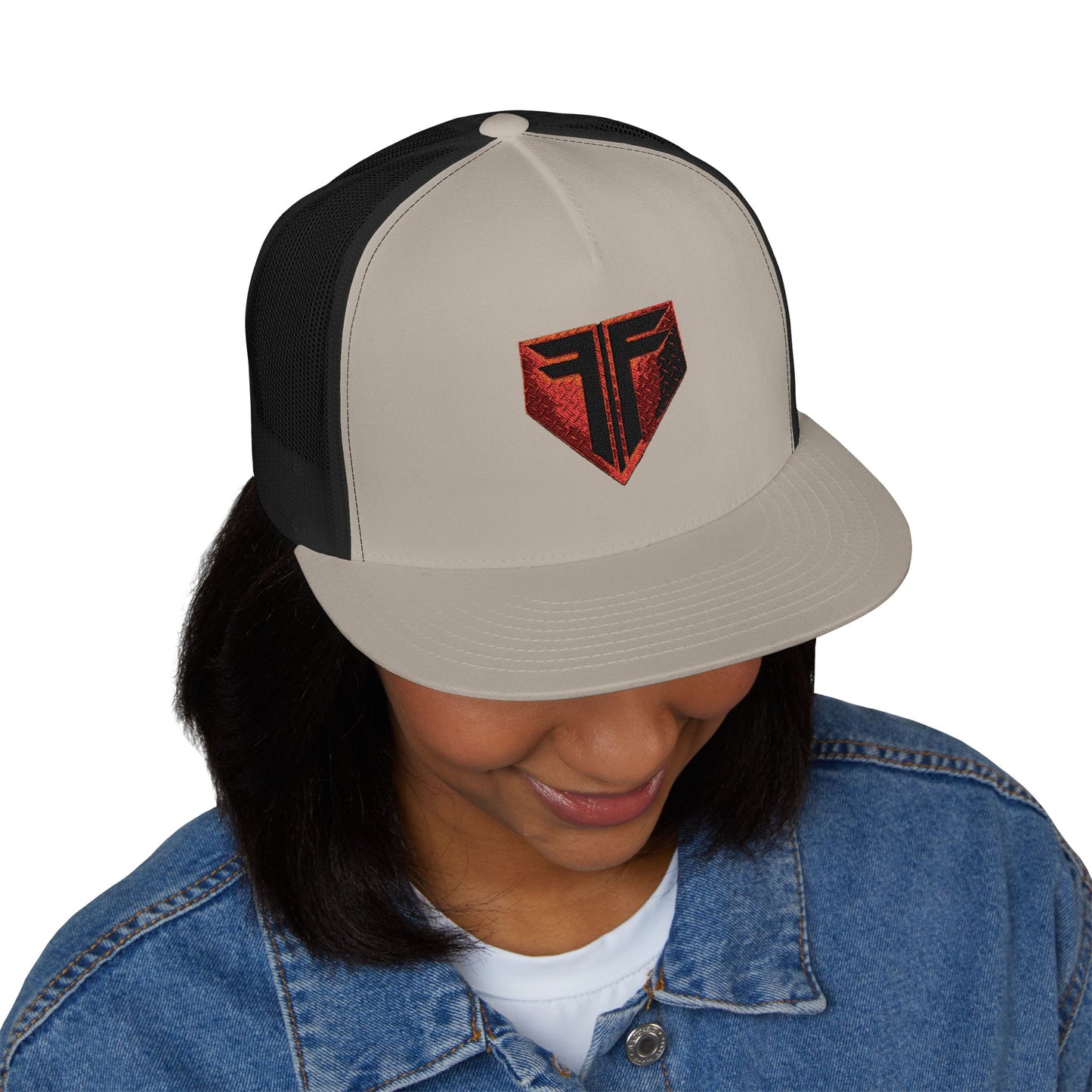 Embroidered Trucker Cap with Bold Design, Cool Casual Hat for Men, Summer Accessory, Gift for Him, Outdoor Adventure Wear