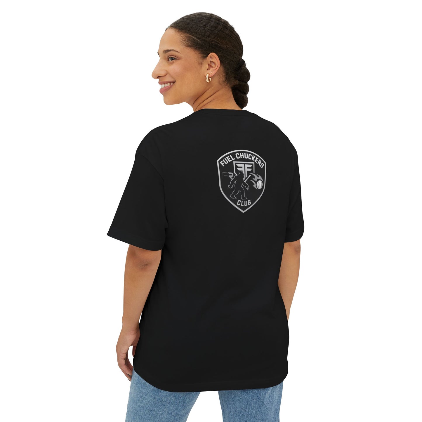 Fuel Chuckers Club Oversized Tee - Unisex Graphic T-Shirt for Sports Lovers, Casual Wear, Gift for Athletes, Streetwear Fashion