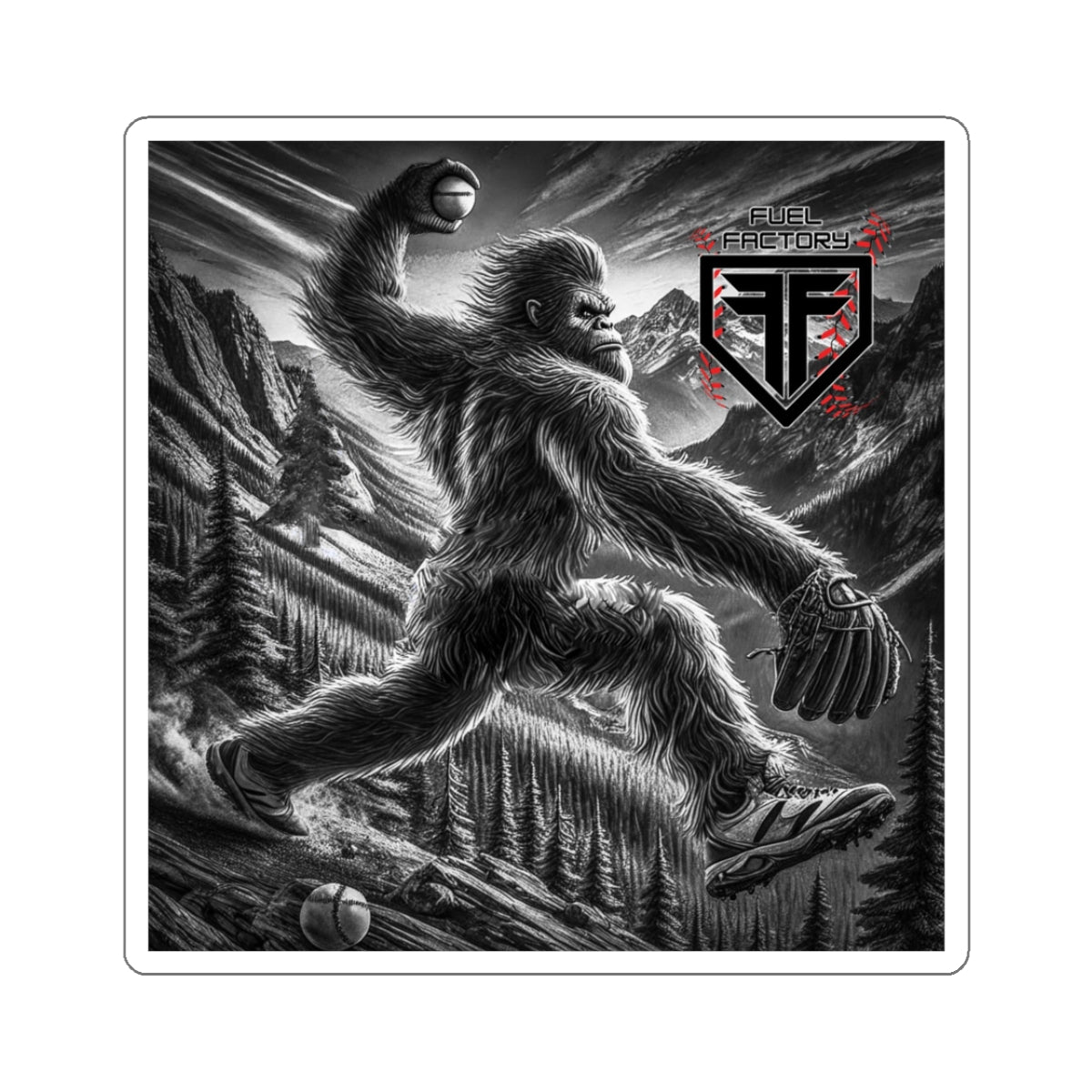 Copy of Kiss-Cut Stickers - Bigfoot Throws 100 Lefty