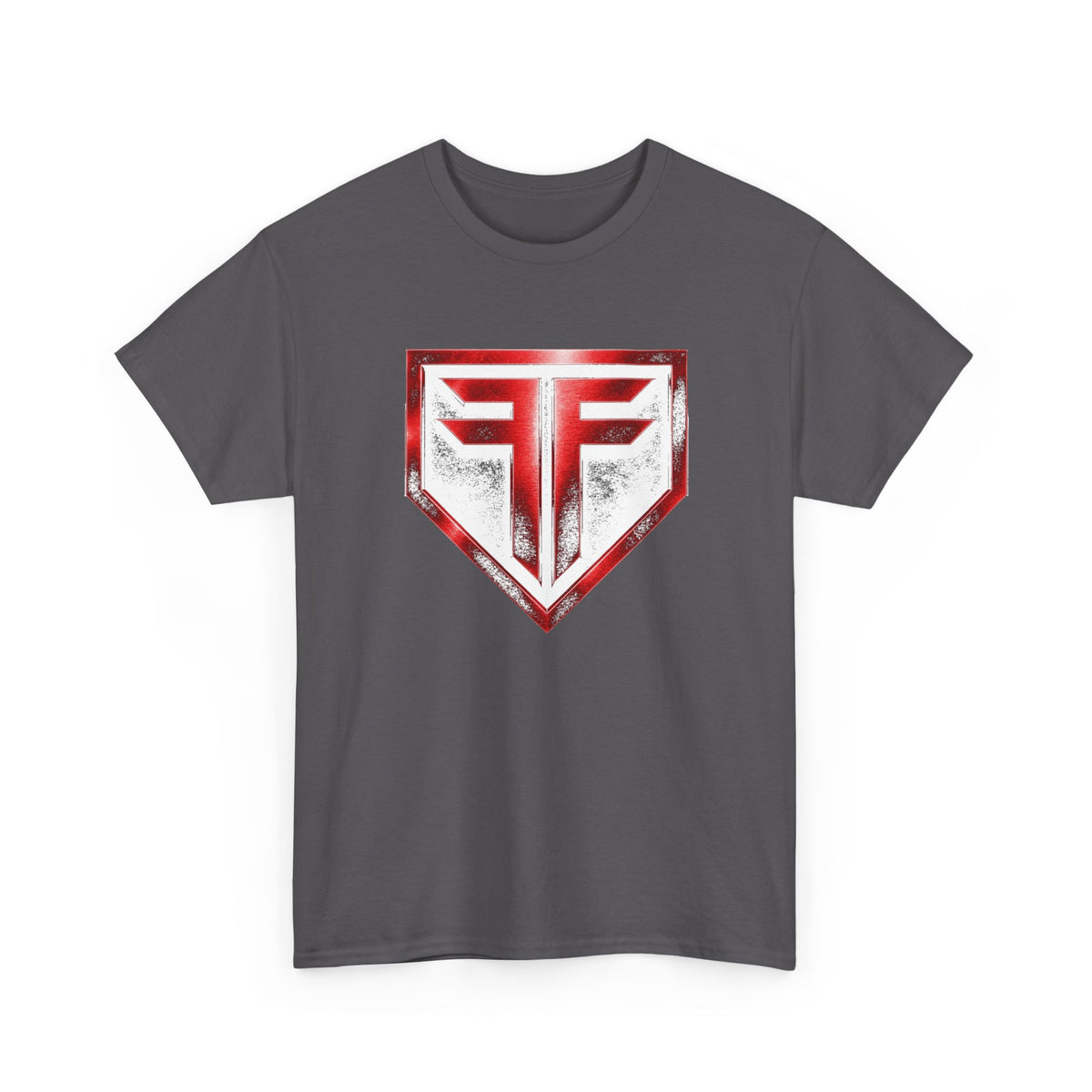 Hero Shield Tee — Red & White Emblem Graphic T-Shirt