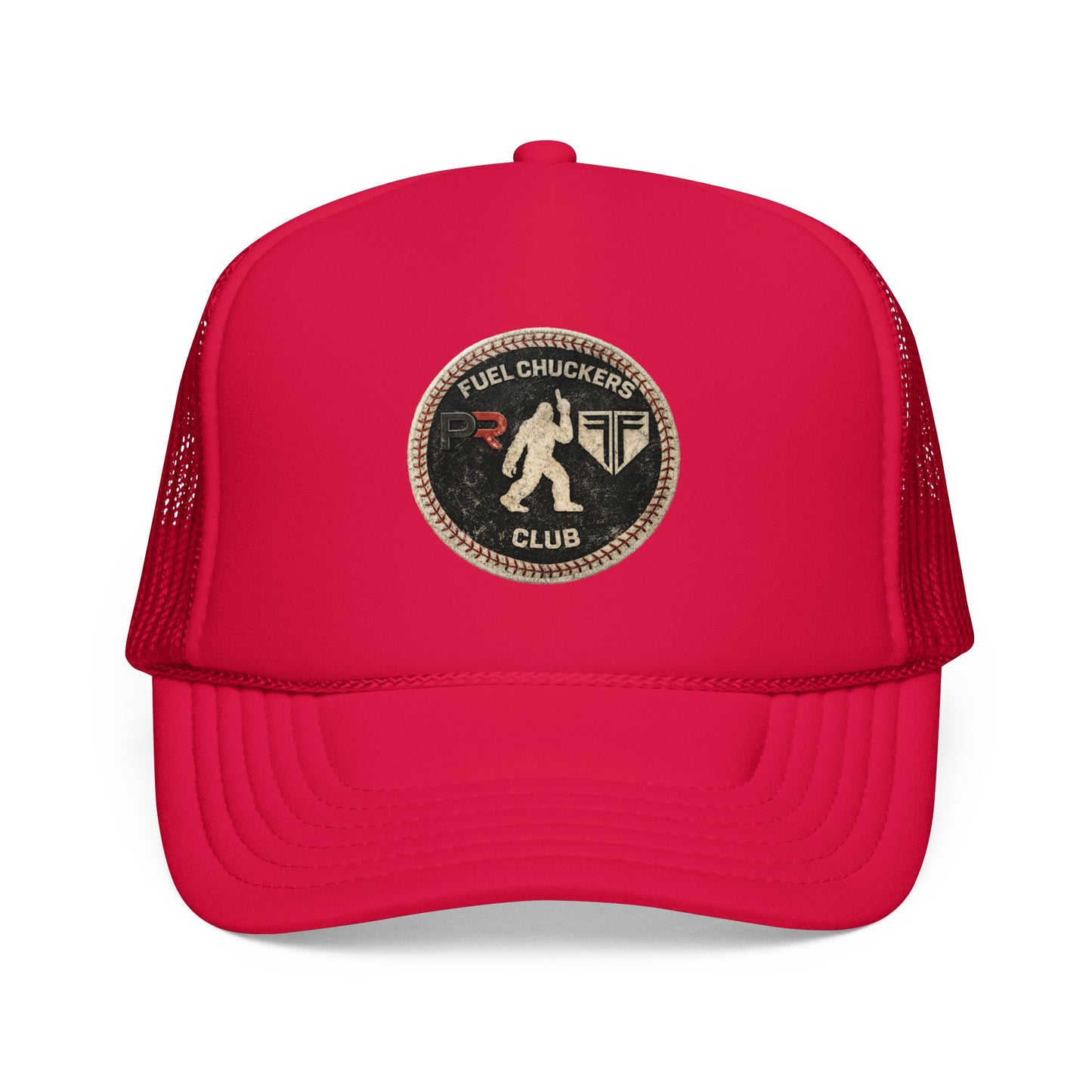 Fuel Chuckers Club Foam Trucker Hat – Retro Patch Bigfoot Design