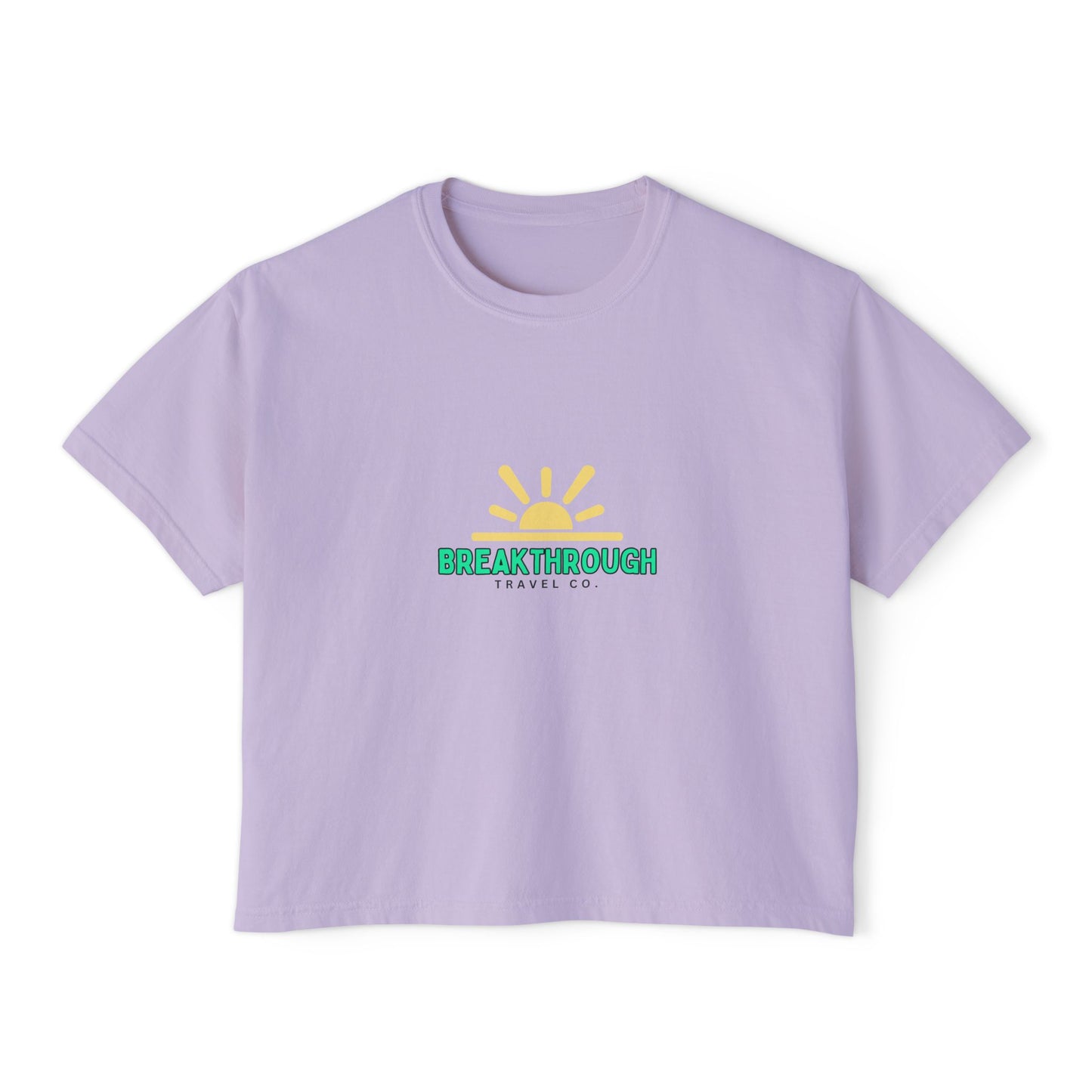 Breakthrough Sunrise Women's Boxy Tee — Minimal Positive Graphic Tee