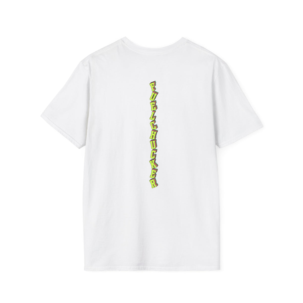 Fuelchucker Lingo ``Vertical Logo T‑Shirt — Bold Neon Graphic Tee
