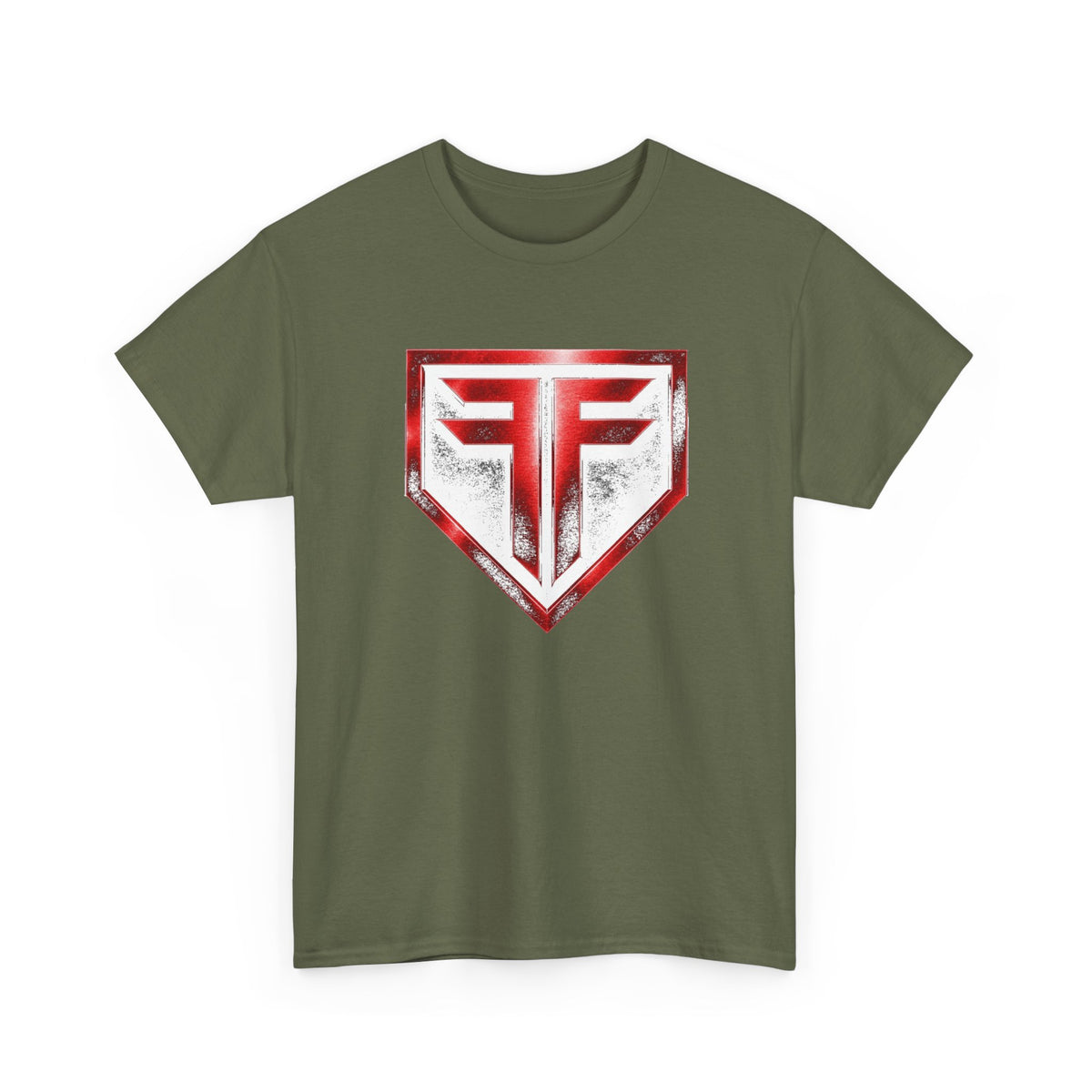 Hero Shield Tee — Red & White Emblem Graphic T-Shirt