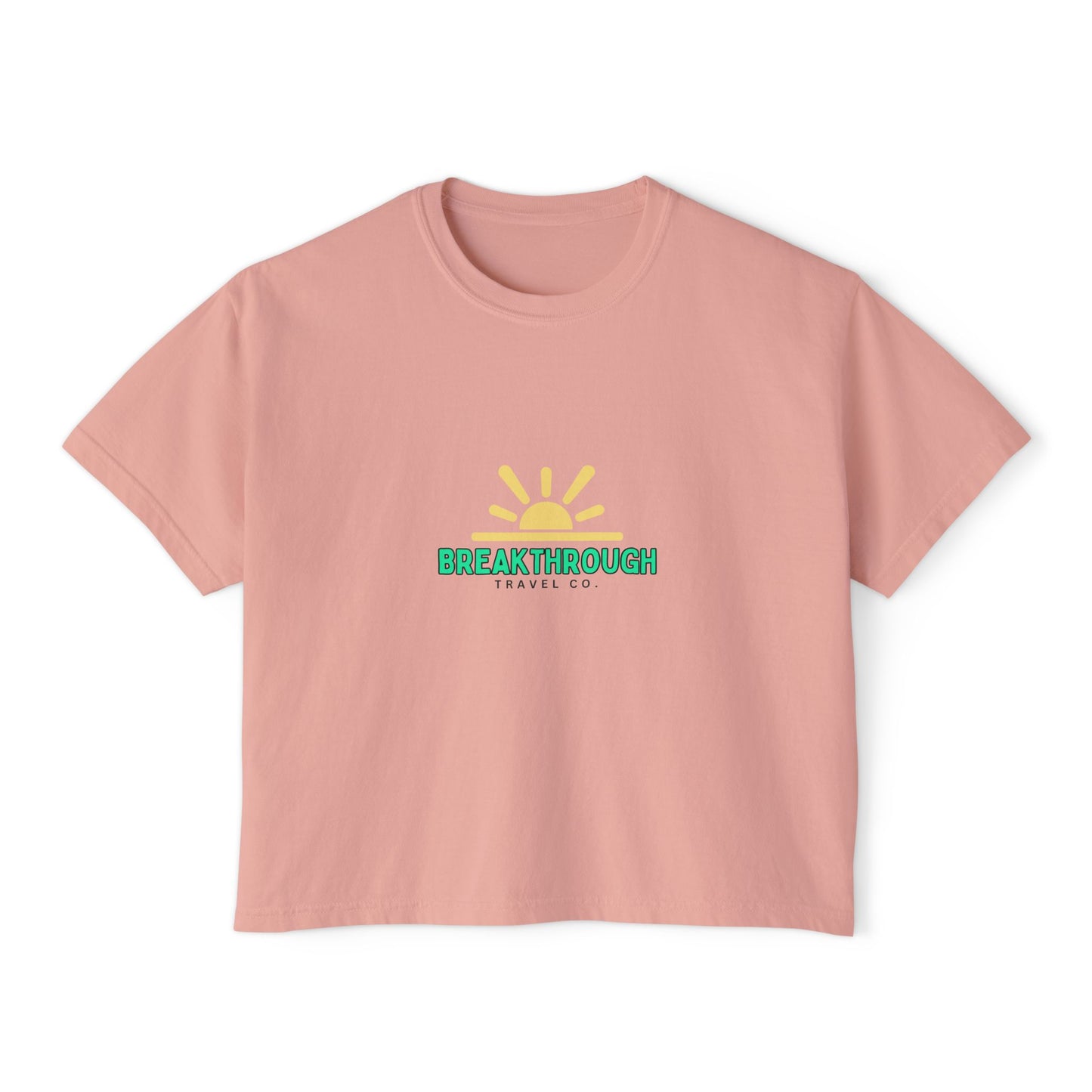Breakthrough Sunrise Women's Boxy Tee — Minimal Positive Graphic Tee