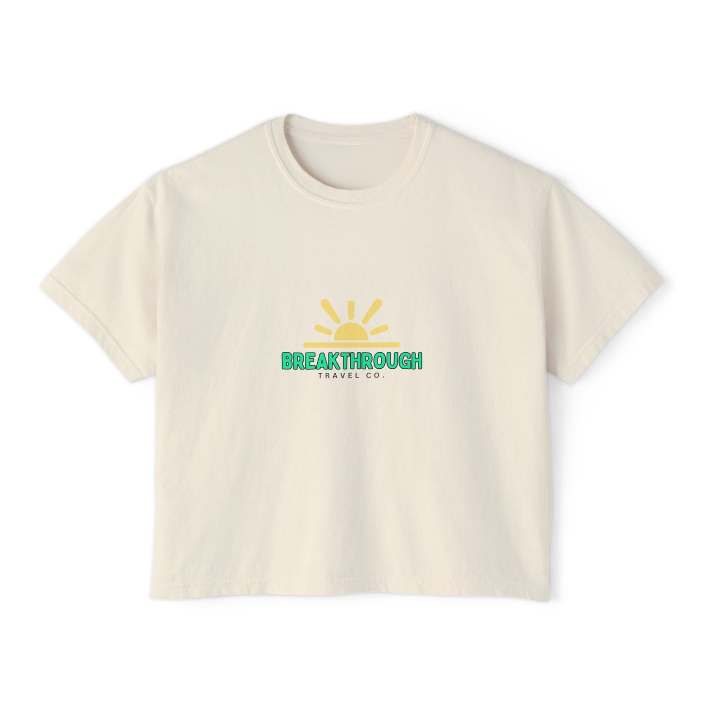 Breakthrough Sunrise Women's Boxy Tee — Minimal Positive Graphic Tee
