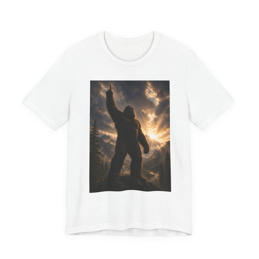 Bigfoot Silhouette Tee — Look Above - One Day Better Mythic Forest Graphic T-Shirt