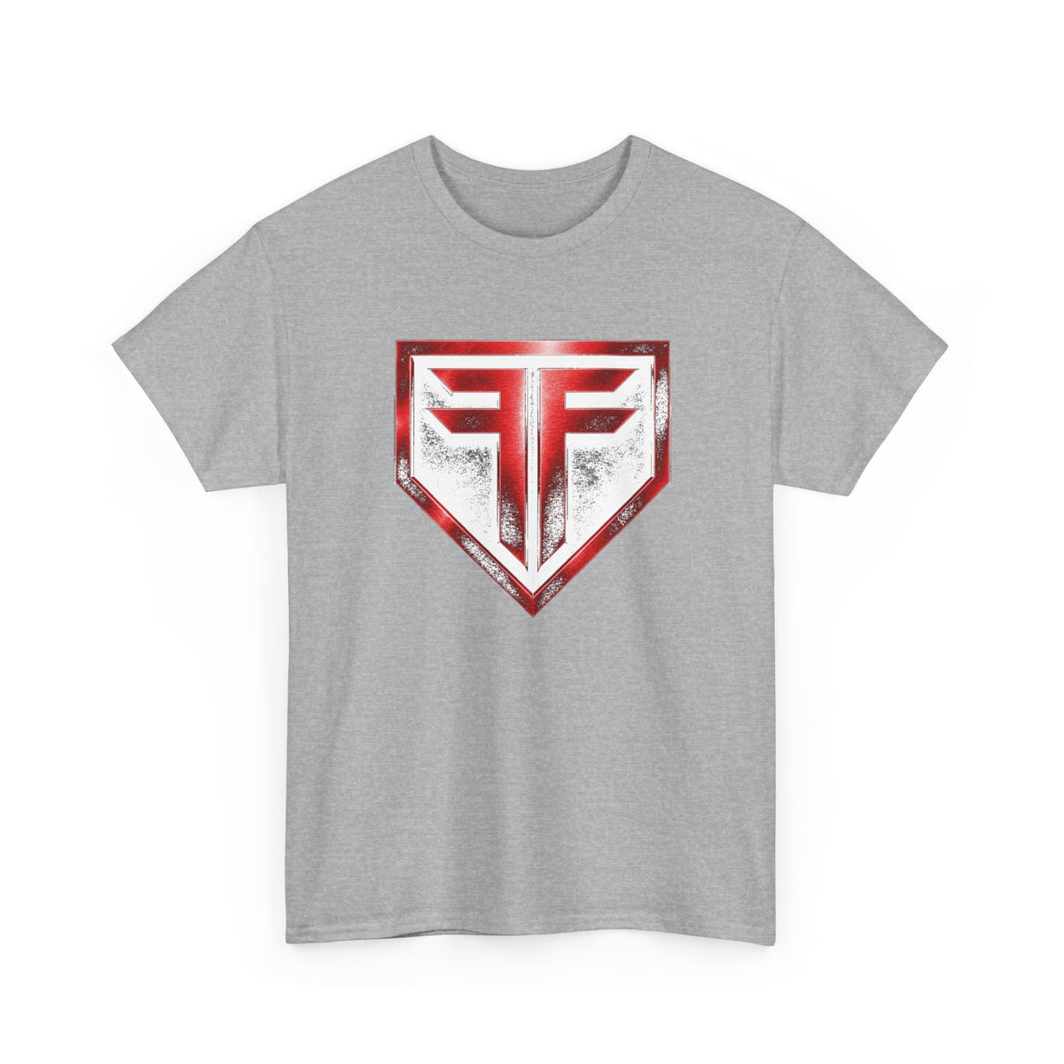 Hero Shield Tee — Red & White Emblem Graphic T-Shirt