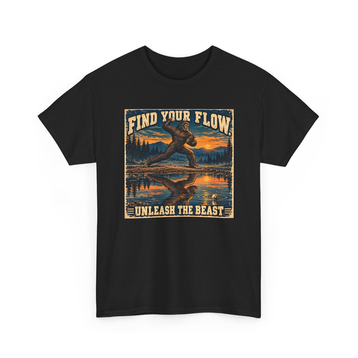Find Your Flow 'Unleash the Beast' T-Shirt — Bigfoot Vintage Outdoor Tee