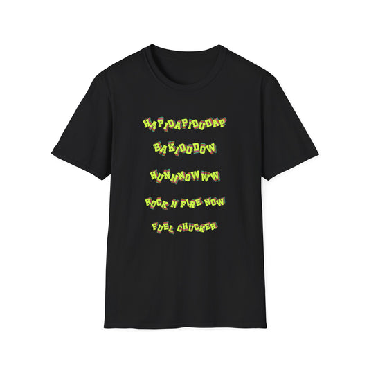 Fuelchucker Lingo ``Vertical Logo T‑Shirt — Bold Neon Graphic Tee
