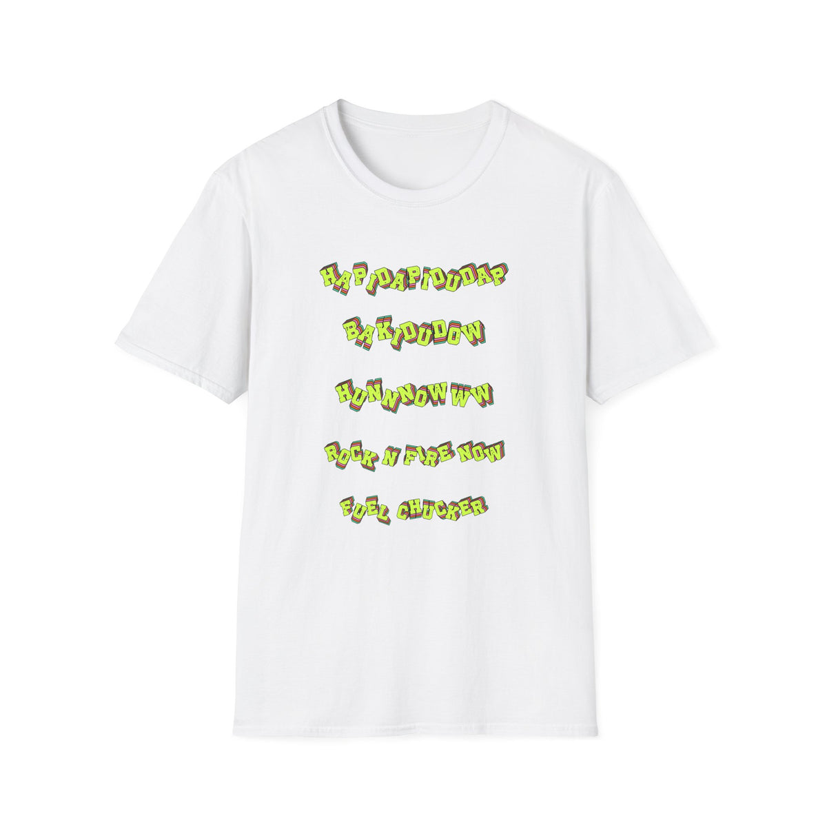 Fuelchucker Lingo ``Vertical Logo T‑Shirt — Bold Neon Graphic Tee