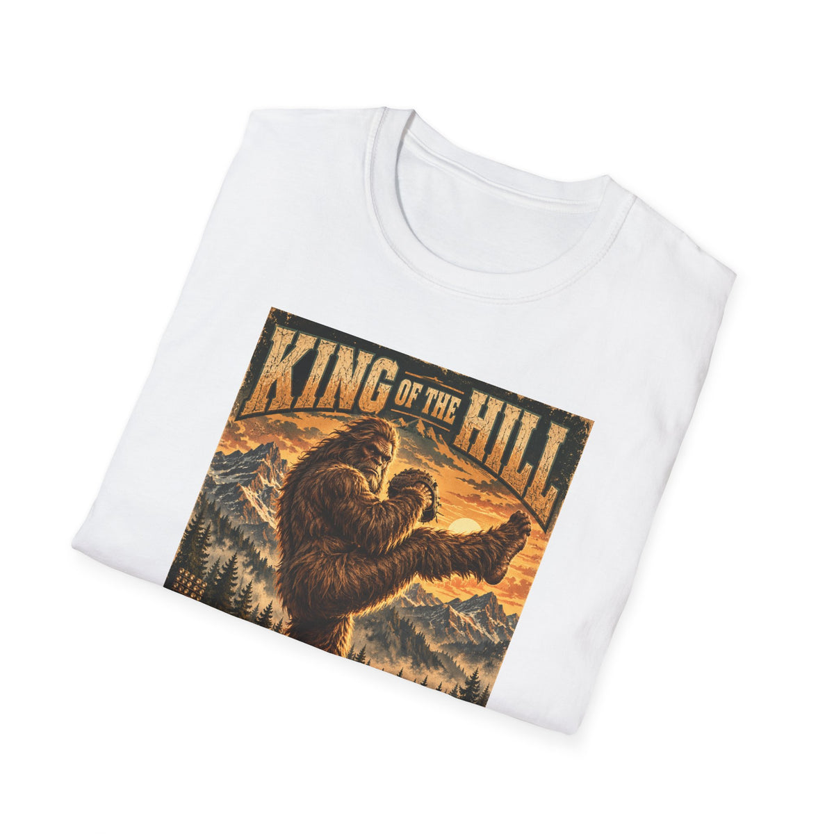 King of the Hill Bigfoot T-Shirt – Vintage Sasquatch Forest Graphic Tee