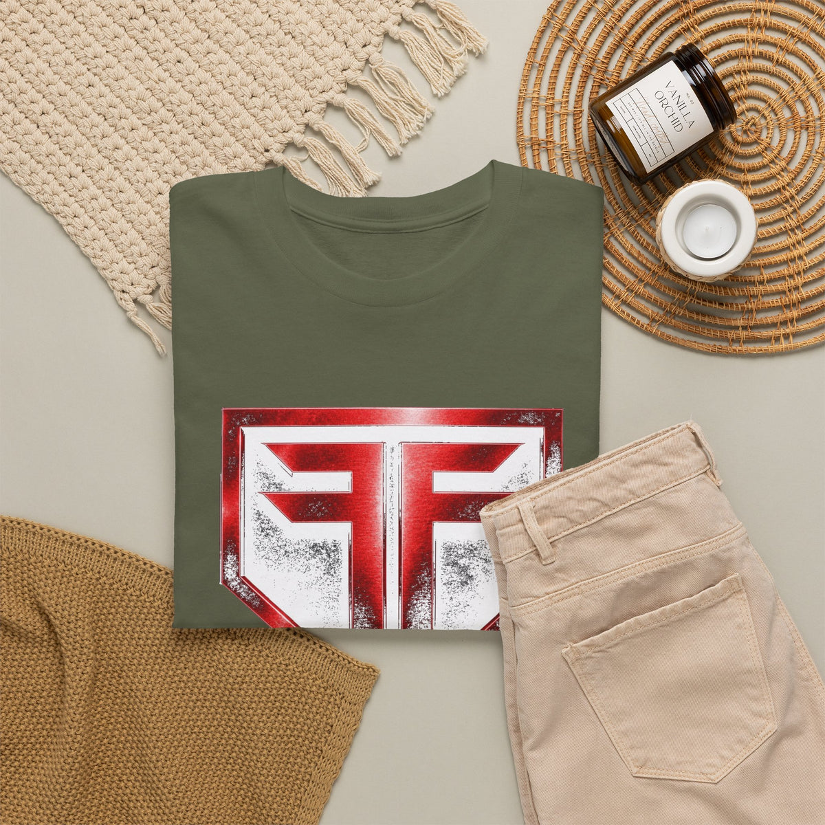 Hero Shield Tee — Red & White Emblem Graphic T-Shirt