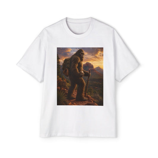 Bigfoot Sunset Tee — Sasquatch Hiker Graphic T-Shirt