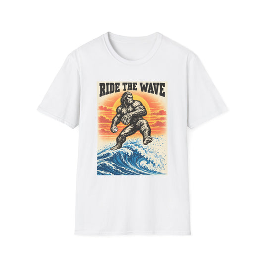 Ride The Wave Bigfoot T-Shirt — Vintage Surf Sasquatch Graphic Tee