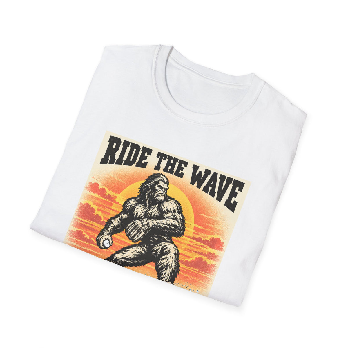 Ride The Wave Bigfoot T-Shirt — Vintage Surf Sasquatch Graphic Tee