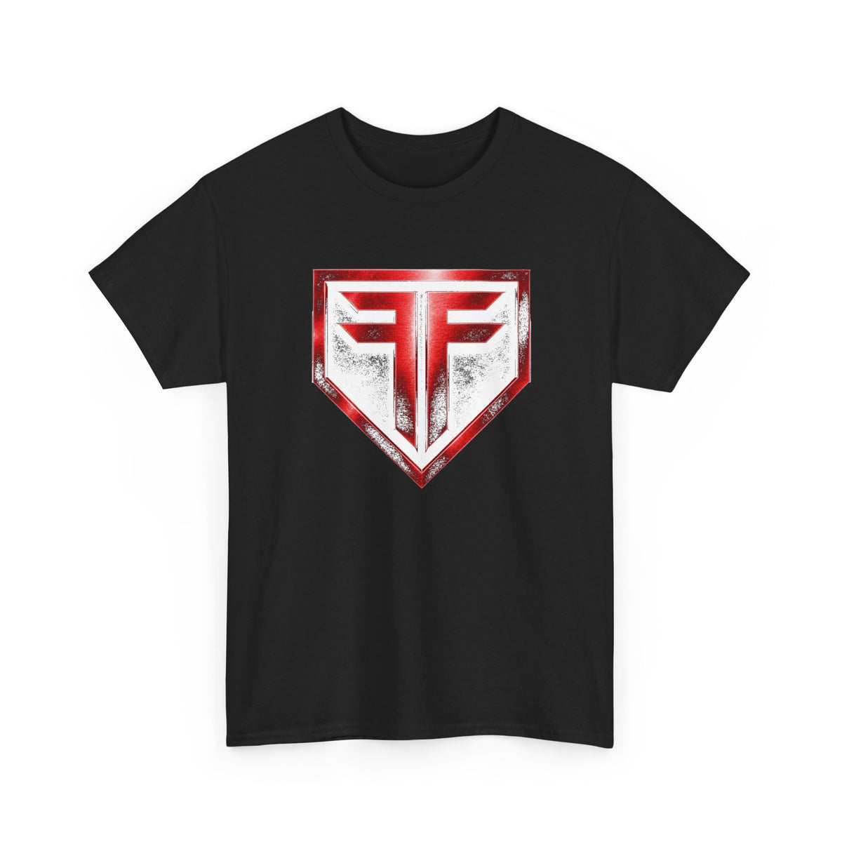 Hero Shield Tee — Red & White Emblem Graphic T-Shirt