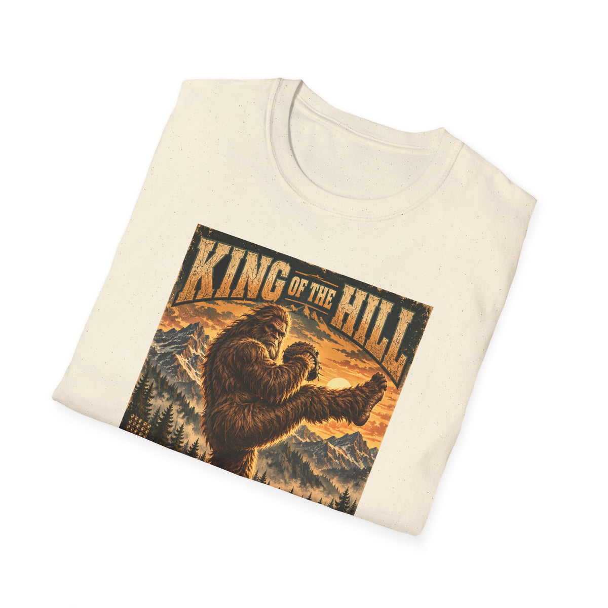 King of the Hill Bigfoot T-Shirt – Vintage Sasquatch Forest Graphic Tee