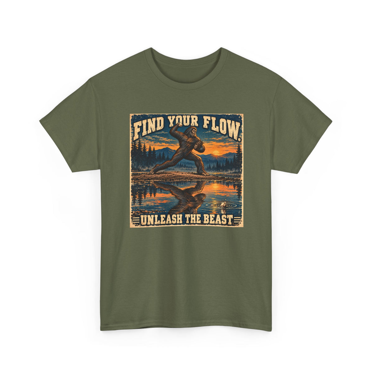 Find Your Flow 'Unleash the Beast' T-Shirt — Bigfoot Vintage Outdoor Tee